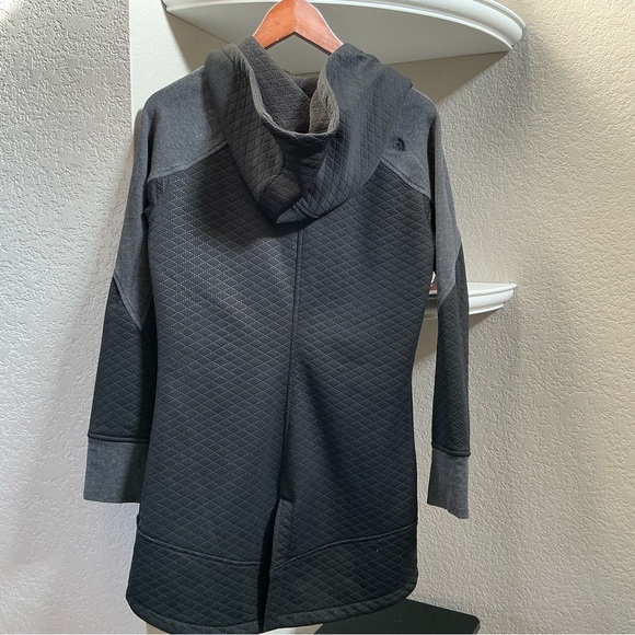 THE NORTH FACE Ws ReCOVER UP Fleece Hooded Jacket Coat BLack Gray Large S - Picture 7 of 10